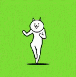 Animated White Cat Performing Irish Jig GIF