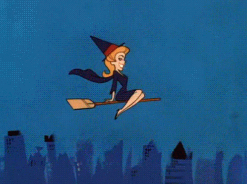 Animated Witch Flying GIF