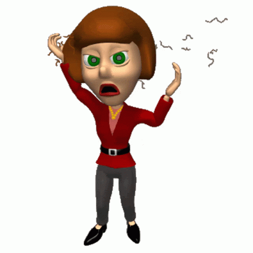 Animated Woman In Red Top Pull Hair GIF