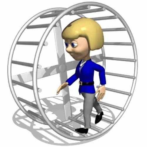 Animated Woman Spinning Wheel Work GIF
