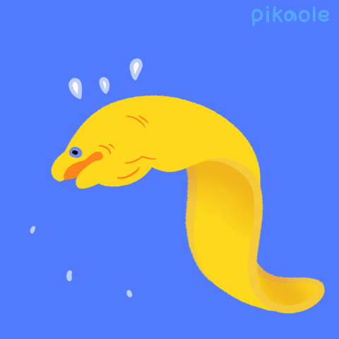 Animated Yellow Eel Shaking GIF