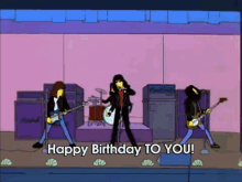 Animates Ramones Band Happy Birthday Song GIF