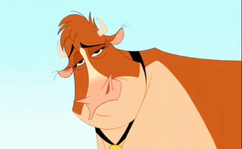 Animation Cow Eye Brow Raise GIF