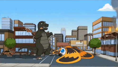 Animation Godzilla Beat Mothra GIF