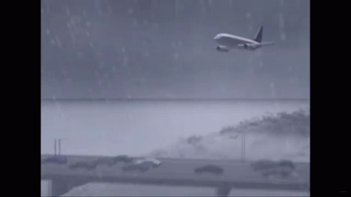Animation Heavy Snow Plane Crash GIF