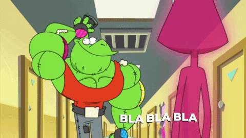 Animation Of Green Guy Saying Blah GIF