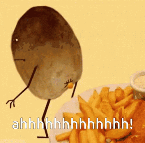 Animation Potato Gotta Poop Fries GIF