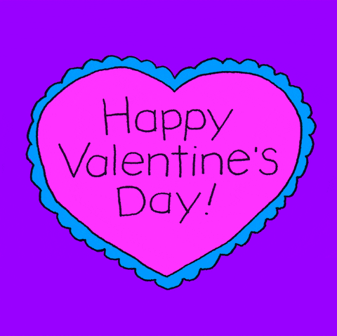 Animation White Dog Happy Valentine's Day GIF