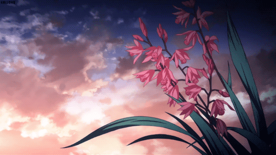 Anime Aesthetic Pink Flower GIF