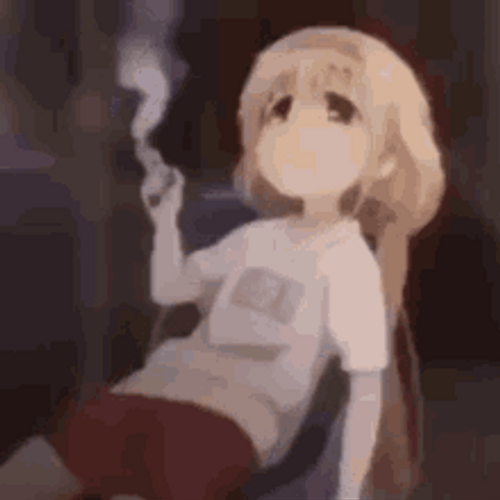 Anime Anzu Futaba Smoke GIF 
