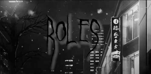 Black And White Anime Banner Roles GIF