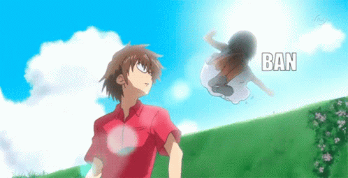 Anime Banner Emi Flying Kick Ban GIF