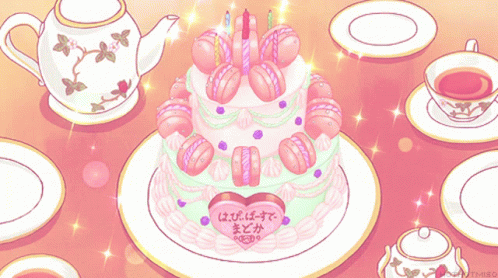 Anime Birthday Aikatsu! Madoka Amahane Cake GIF