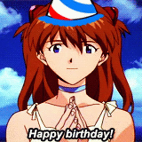Anime Birthday Neon Genesis Evangelion Asuka GIF