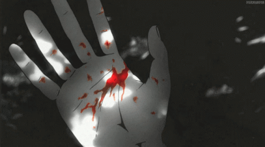 Anime Blood On Hand GIF