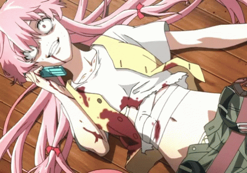 Anime Blood Yuno Gasai Future Diary GIF
