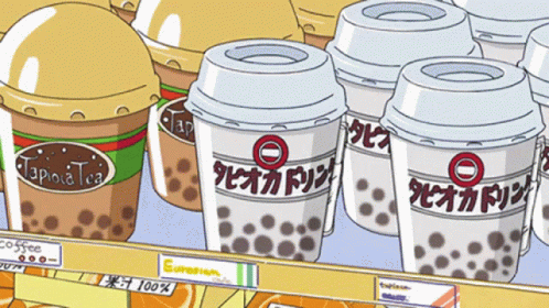 Anime Boba Tea In Cup GIF