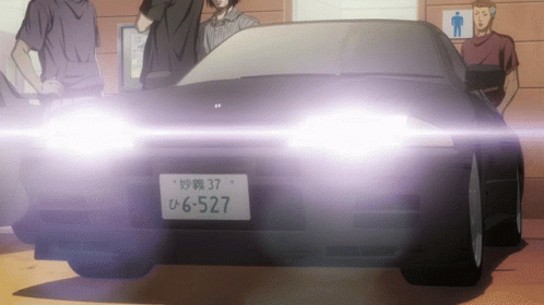 Anime Car Bright Head Lights GIF