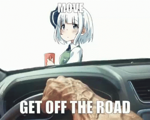 Anime Car Get Off The Road GIF