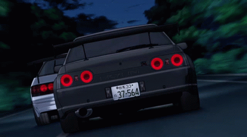 Anime Car Overtake GIF