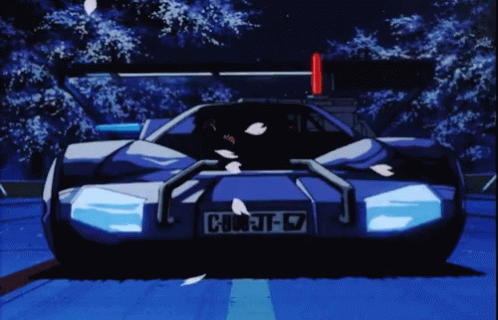 Anime Car Turning On GIF