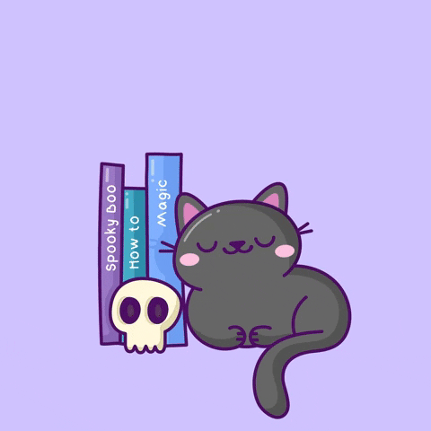 Anime Cat Fall Asleep While Reading GIF