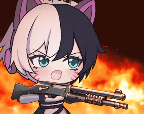Anime Cat With Gun GIF
