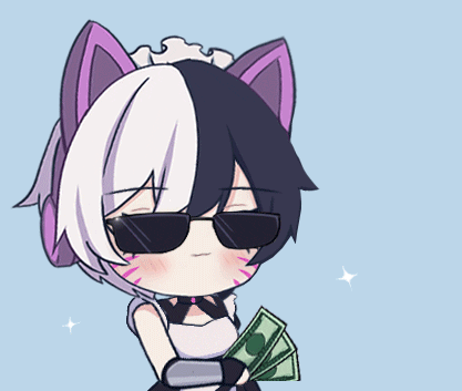 Anime Catgirl Throwing Money Meme GIF