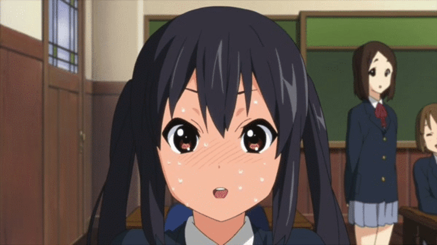 Anime Character Azusa Nakano Sweating GIF