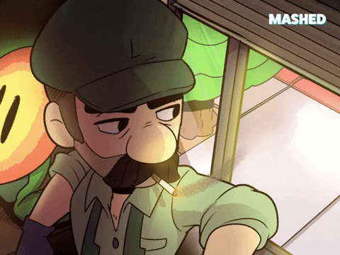 Anime Character Luigi Smoking GIF