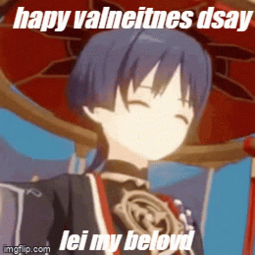 Anime Character Saying Happy Valentines Day GIF