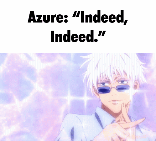 Anime Character with White Hair Saying Azure Indeed