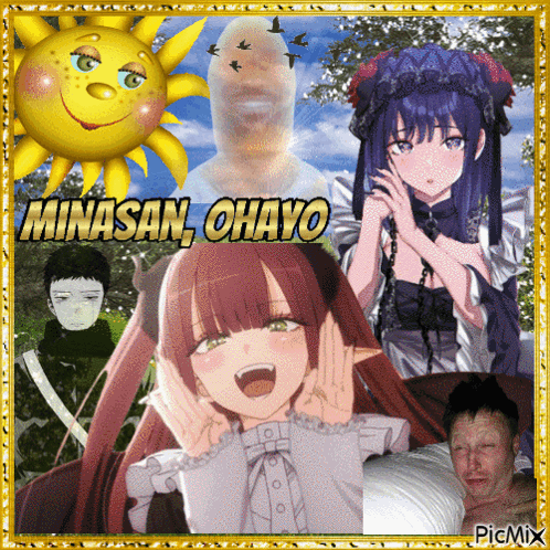 Anime Characters Collage Minasan Ohayo