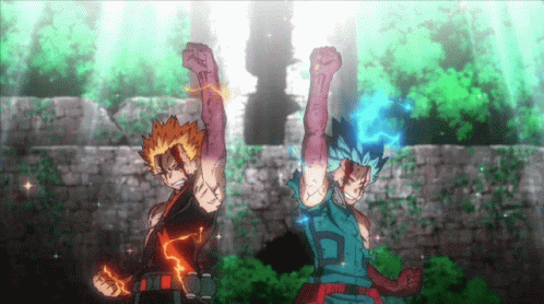 Anime Characters Fist In The Air GIF
