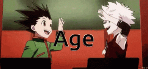 Anime Characters High Five With Age GIF