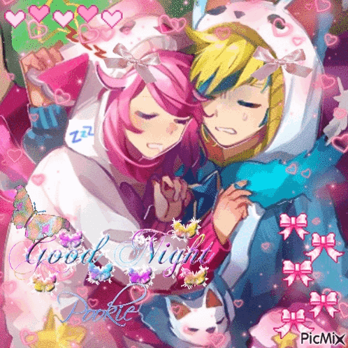 Anime Characters Hugging Good Night GIF