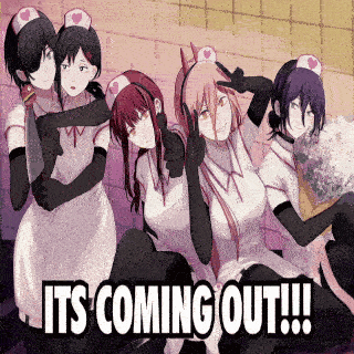 Anime Characters It's Coming Out GIF