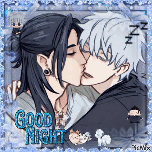 Anime Characters Kissing Good Night GIF