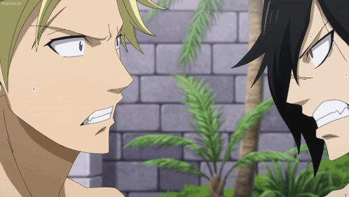 Anime Characters Looking At Each Other GIF