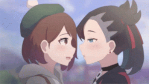 Anime Characters Looking At Each Other GIF