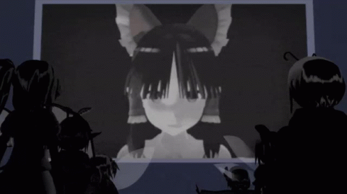 Anime Characters Looking at Girl With Cat Ear
