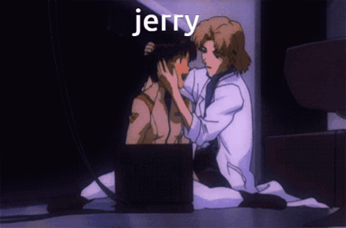 Anime Characters Sitting Next To Each Other GIF