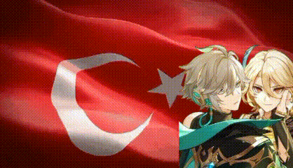 Anime Characters Standing In Front Of Flag GIF