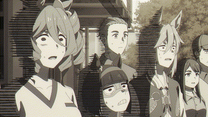 Anime Characters Standing Together Looking