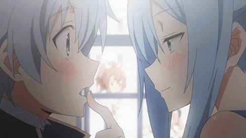 Anime Characters Touching Noses GIF