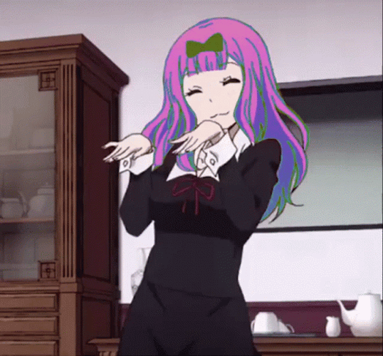 Anime Chika Dance Neon Color Changing Hair  GIF