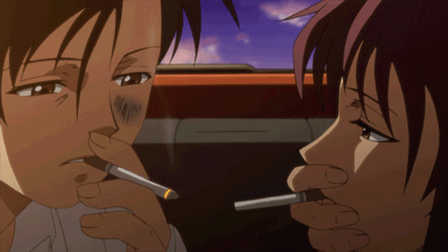 Anime Cigarette Lighting GIF