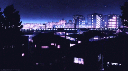 Anime City In The Night GIF