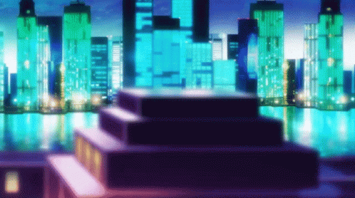Anime City Skyscrapers GIF