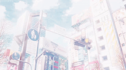 Anime City Stop Light GIF